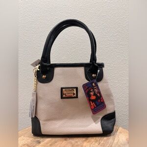 Black and Cream Women's Handbag